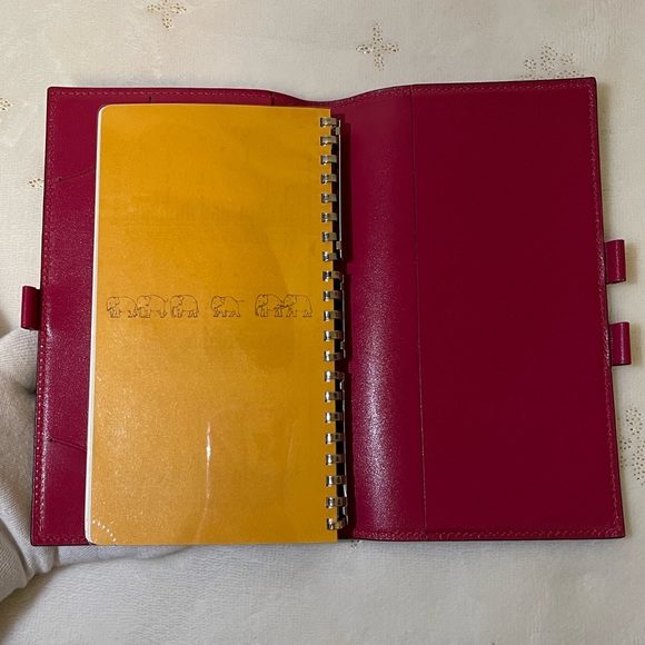 HERMES framboise chevre mysore leather vision agenda cover - Picture 11 of 16
